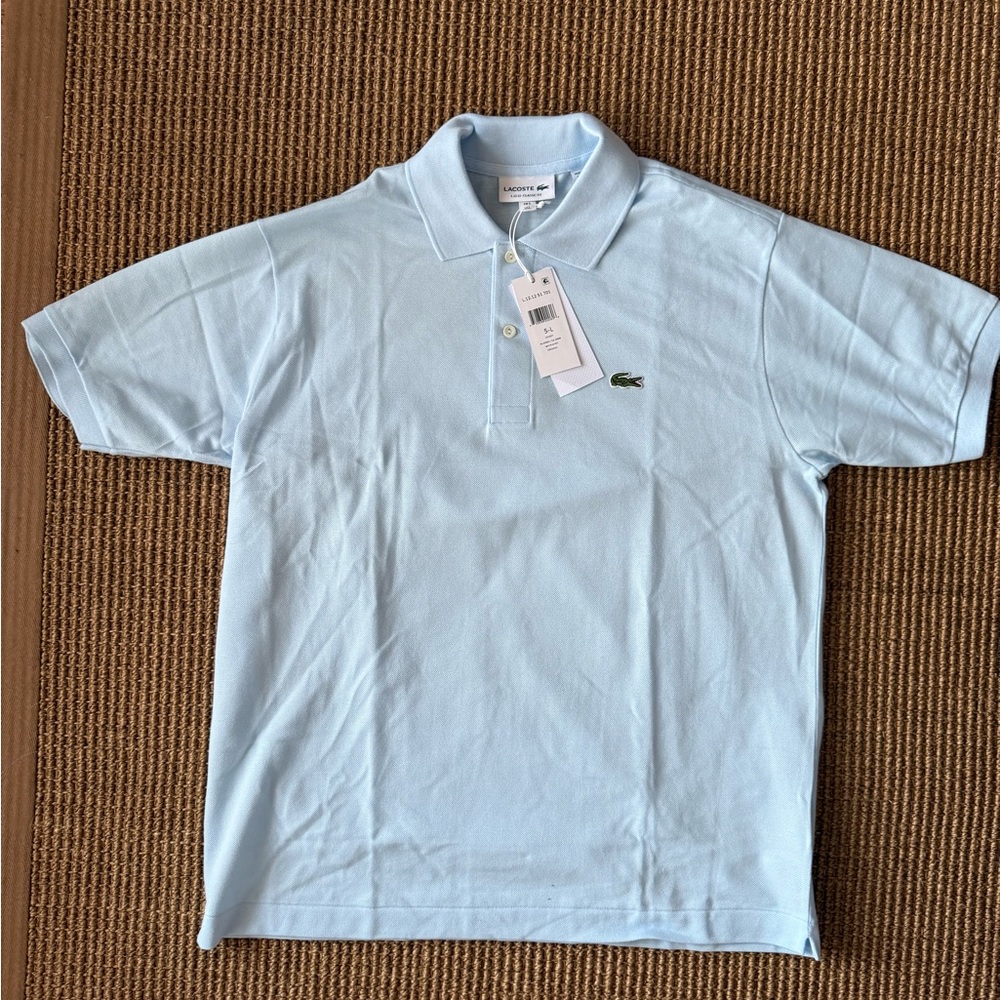 Lacoste Men's Sky Blue Polo Shirt size 5/L